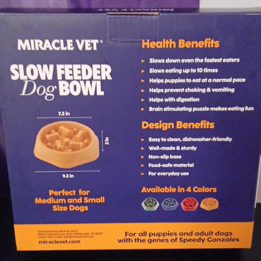 New Miracle Vet Slow Feeder Dog Bowl